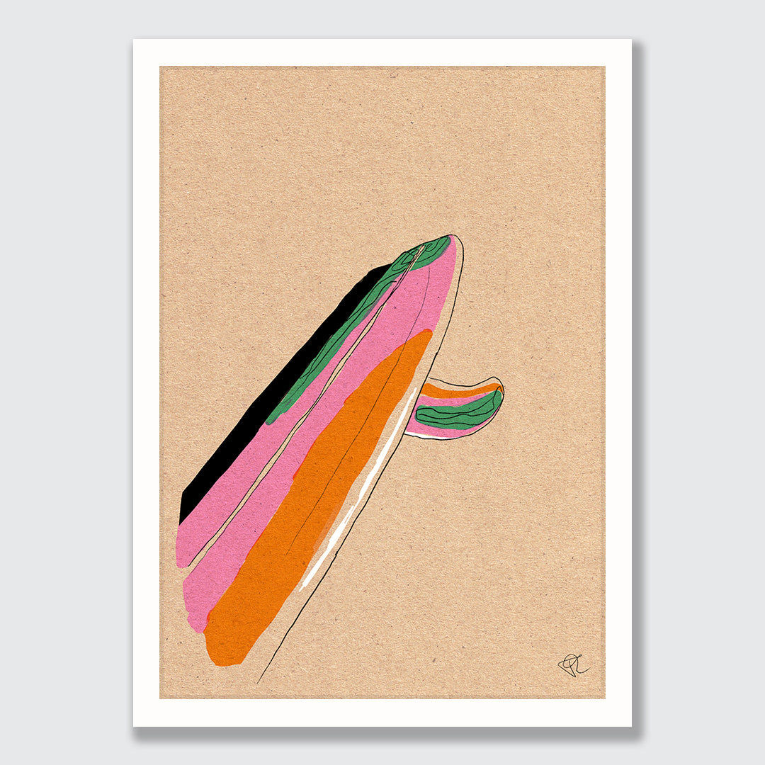 Single fin Art Print